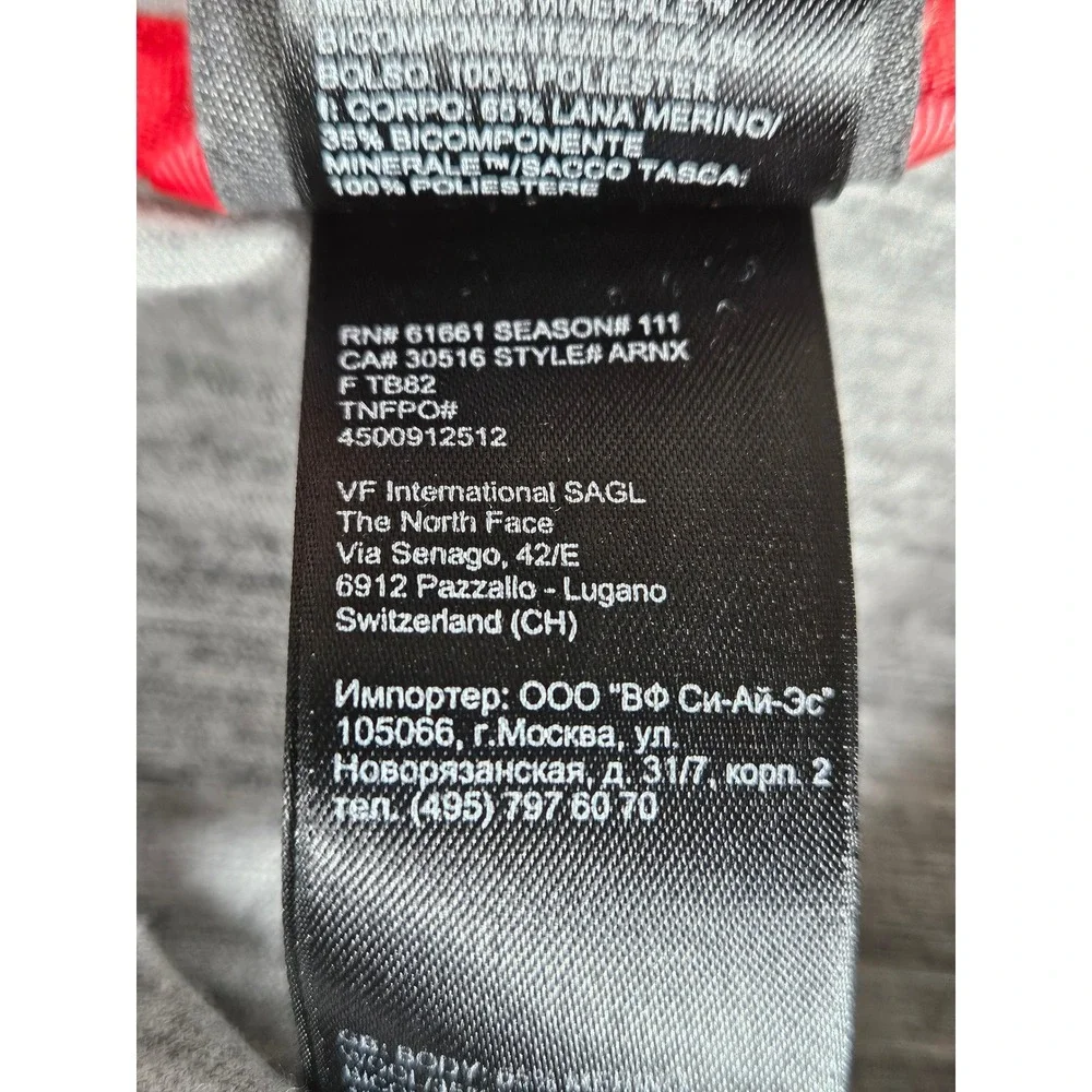 The North Face Mens Merino Wool Blend Polo Shirt Grey Short Sleeve ARNX Large‎ - Picture 7 of 10